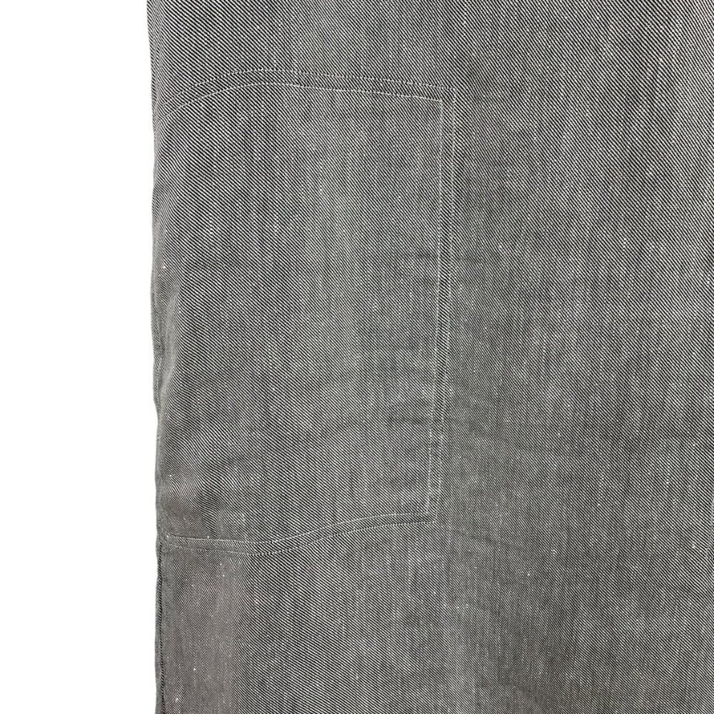 Theory Linen Shift Midi Dress Gray Structured Minimalist L Lined - Picture 10 of 13